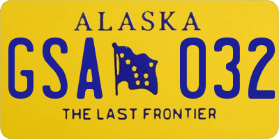 AK license plate GSA032
