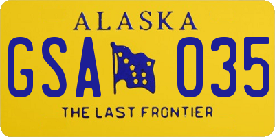 AK license plate GSA035