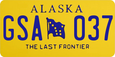 AK license plate GSA037