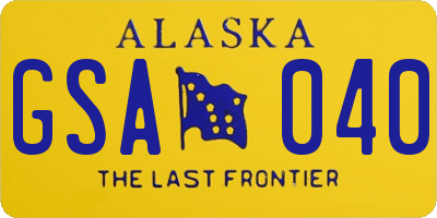 AK license plate GSA040