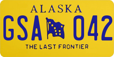 AK license plate GSA042