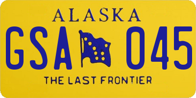 AK license plate GSA045