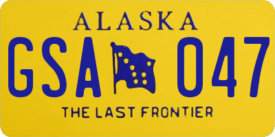 AK license plate GSA047