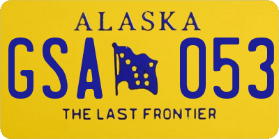 AK license plate GSA053