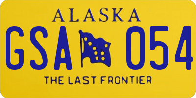 AK license plate GSA054
