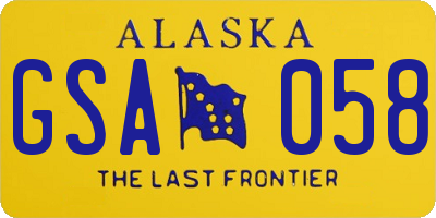 AK license plate GSA058