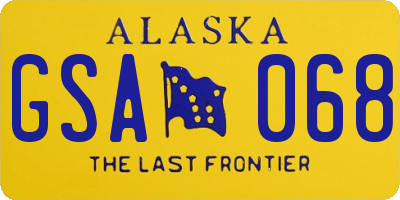 AK license plate GSA068