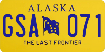 AK license plate GSA071