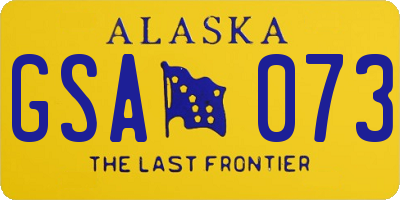 AK license plate GSA073