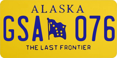 AK license plate GSA076