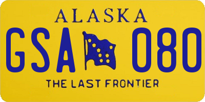 AK license plate GSA080