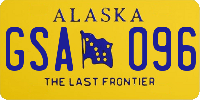 AK license plate GSA096