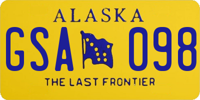 AK license plate GSA098