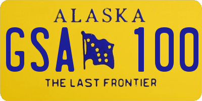 AK license plate GSA100
