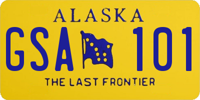 AK license plate GSA101