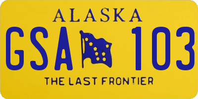 AK license plate GSA103