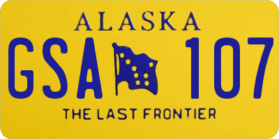 AK license plate GSA107