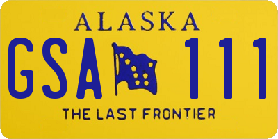 AK license plate GSA111