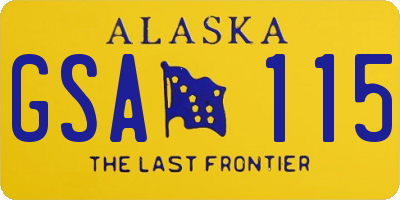 AK license plate GSA115