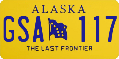 AK license plate GSA117