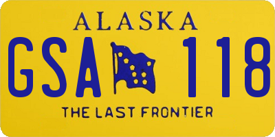AK license plate GSA118