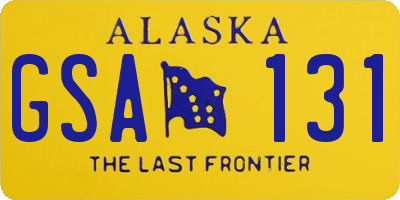 AK license plate GSA131
