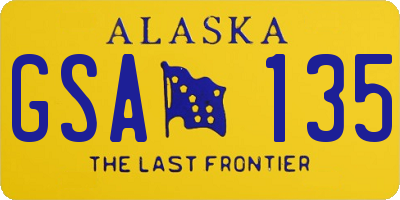 AK license plate GSA135