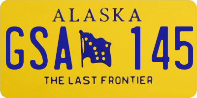 AK license plate GSA145