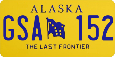 AK license plate GSA152