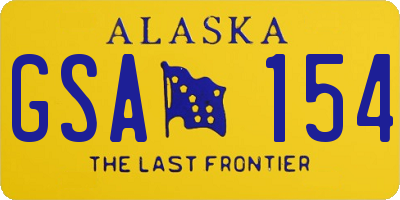 AK license plate GSA154