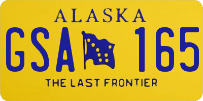 AK license plate GSA165