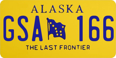 AK license plate GSA166