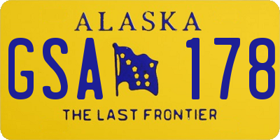 AK license plate GSA178