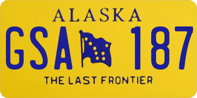 AK license plate GSA187