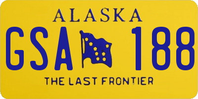 AK license plate GSA188