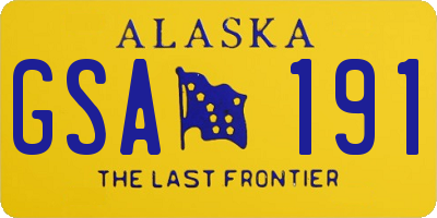 AK license plate GSA191