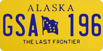 AK license plate GSA196