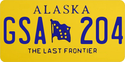 AK license plate GSA204