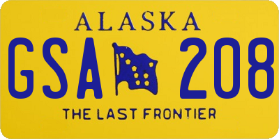 AK license plate GSA208