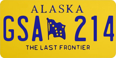 AK license plate GSA214