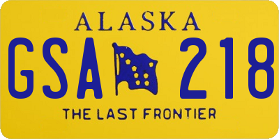AK license plate GSA218