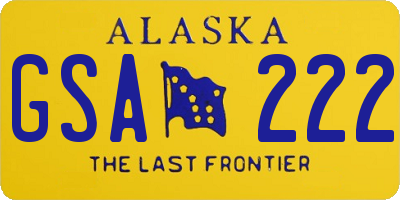 AK license plate GSA222