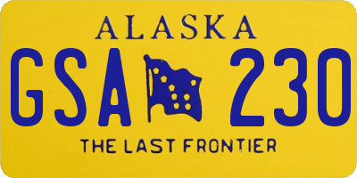 AK license plate GSA230