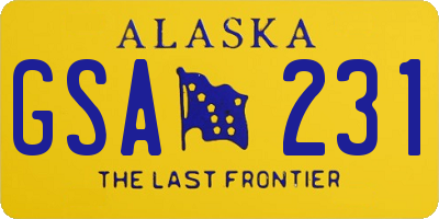 AK license plate GSA231