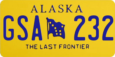 AK license plate GSA232