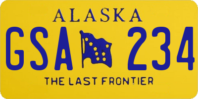 AK license plate GSA234