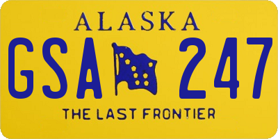 AK license plate GSA247