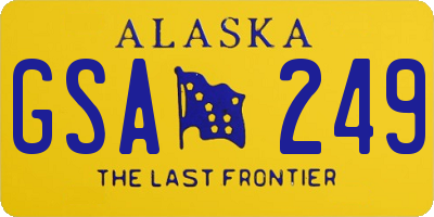 AK license plate GSA249
