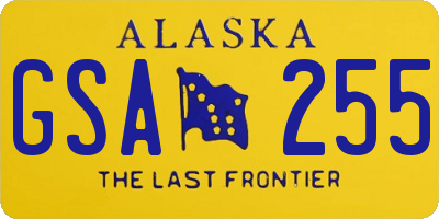 AK license plate GSA255