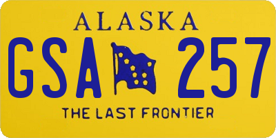 AK license plate GSA257